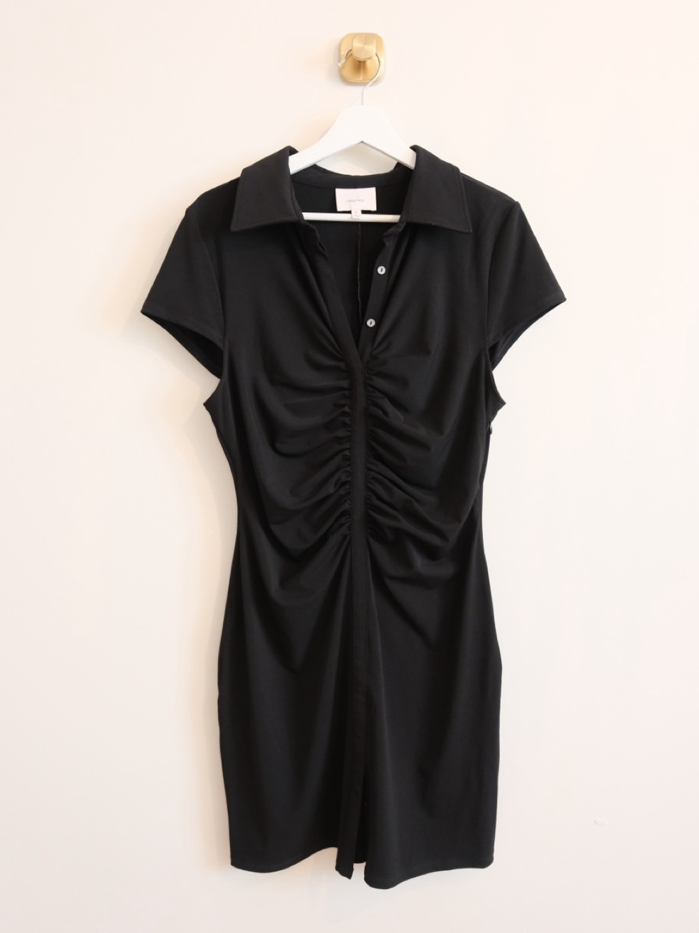 Cinq a Sept Amira Ruched Stretch Jersey Polo Dress